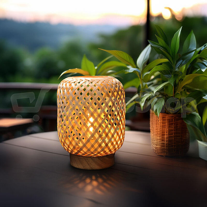 Solight ratanová LED lucerna s LED žárovkou, teplá bílá, 2x AAA, 19cm