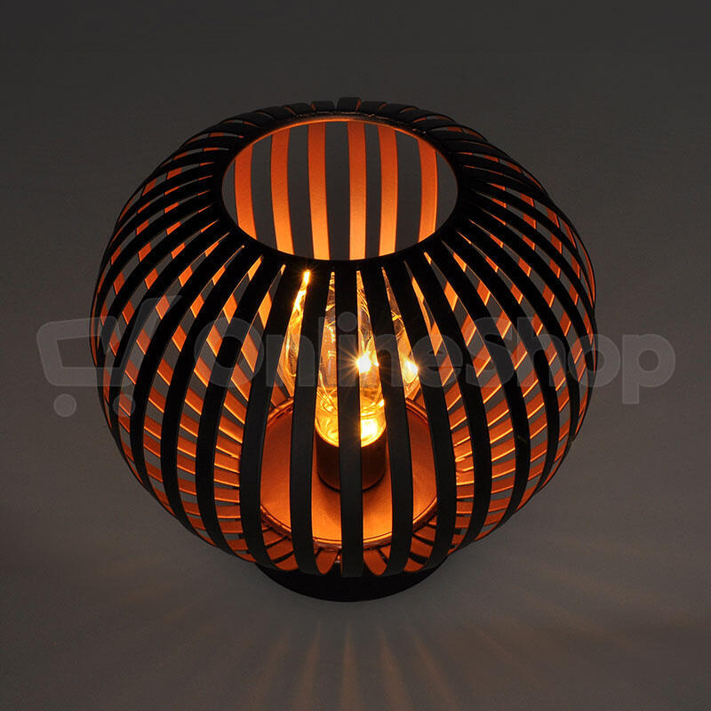 Solight kovová kulatá lucerna se žárovkou s micro LED, teplá bílá, měděná, 3xAA, 19cm