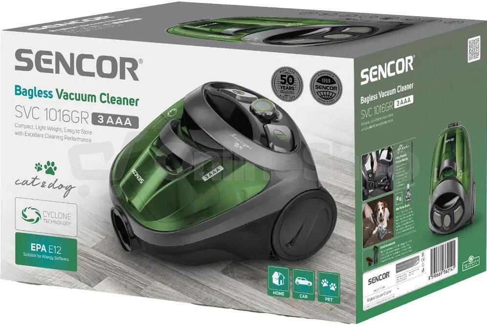 Bezsáčkový vysavač Sencor SVC 1016GR 3AAA
