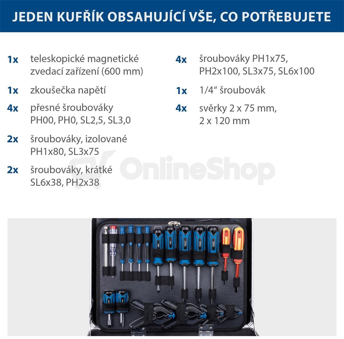Kufr s nářadím Scheppach TB 200, 141 dílů