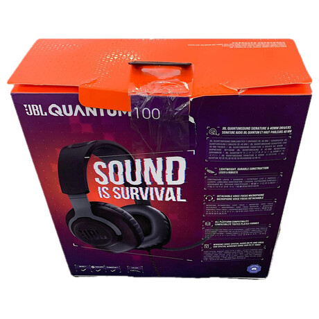 JBL Quantum 100, černá, lehce poškozený obal | Skutečná fotografie prodávaného kusu (foto 2)