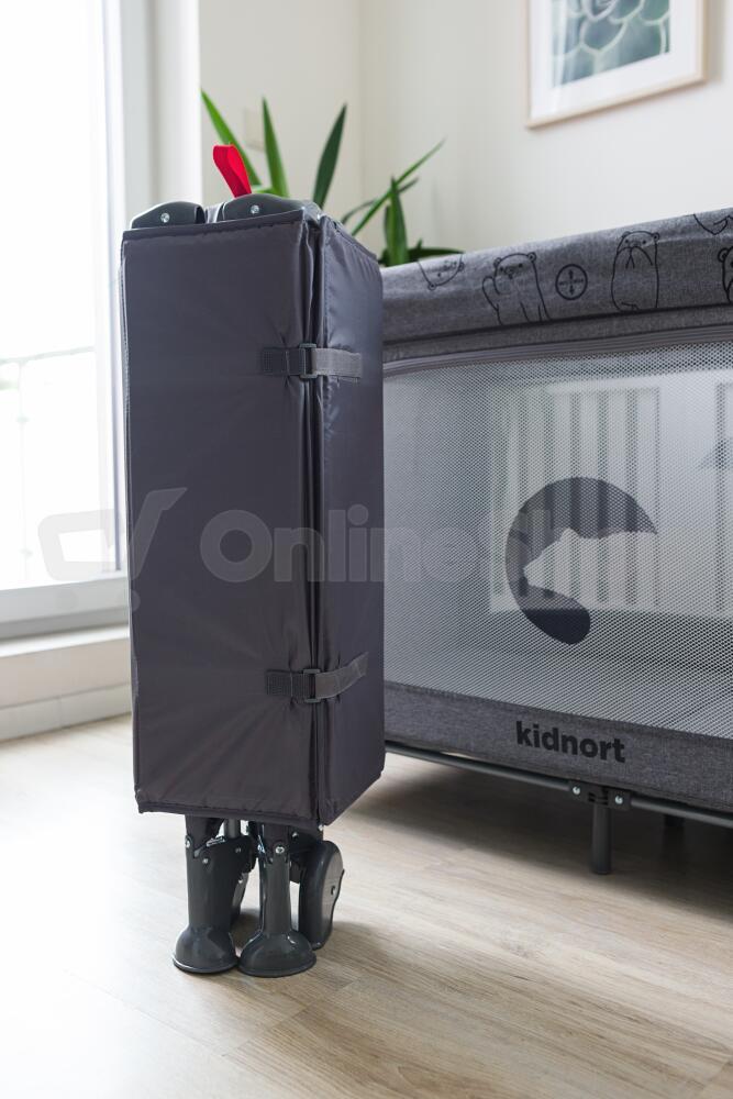 Cestovní postýlka Kidnort Grotta světle šedá