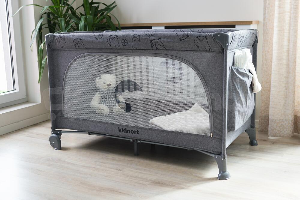 Cestovní postýlka Kidnort Grotta světle šedá