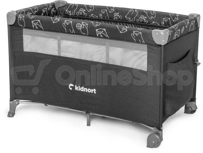 Cestovní postýlka Kidnort Livsmiljö tmavě šedá