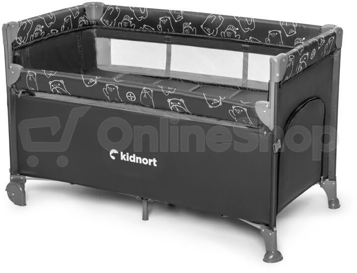 Cestovní postýlka Kidnort Näste, tmavě šedá