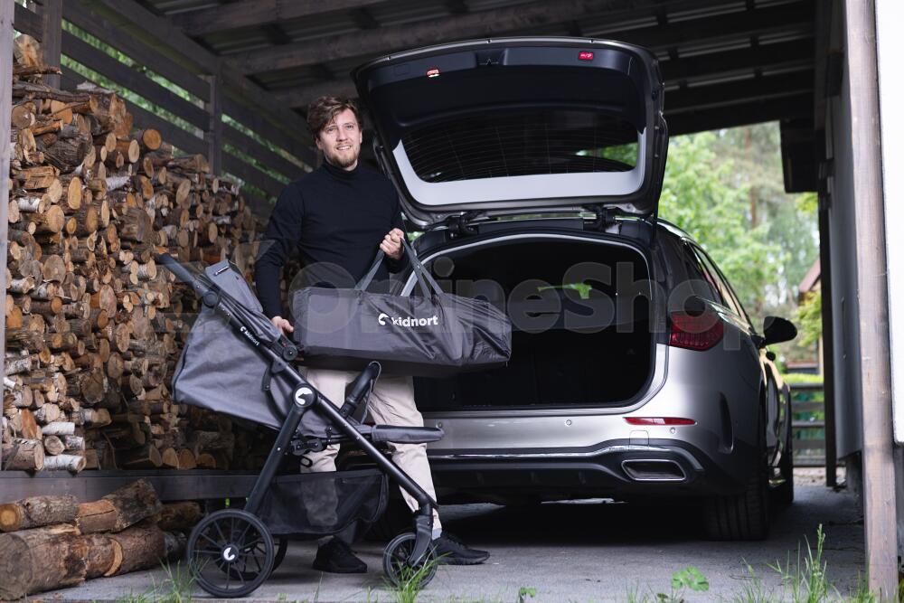 Cestovní postýlka Kidnort Näste světle šedá