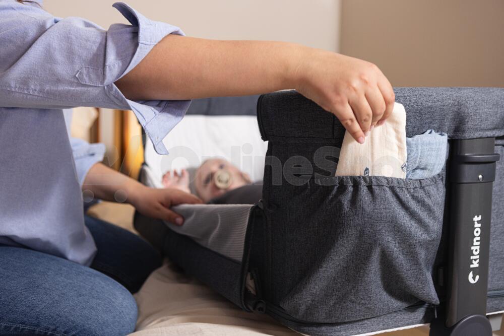 Postýlka Kidnort Snäckskal tmavě šedá
