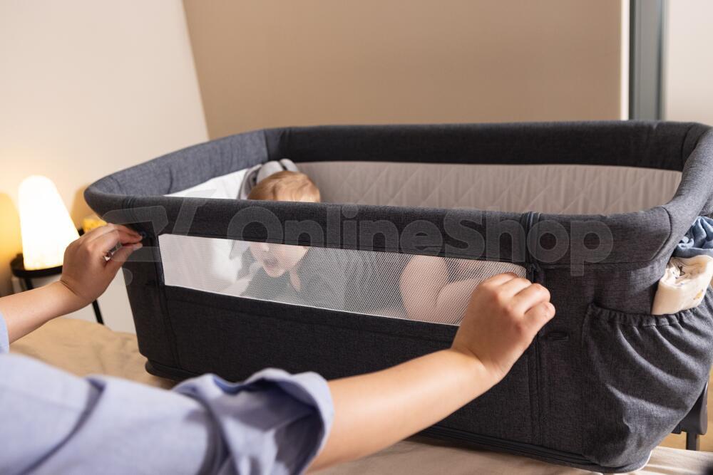 Postýlka Kidnort Snäckskal světle šedá