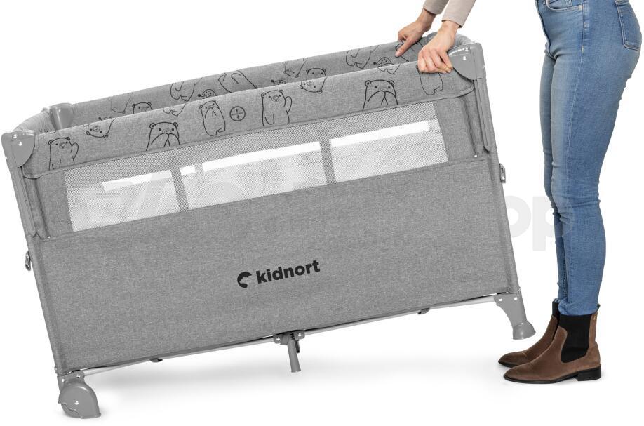 Cestovní postýlka Kidnort Stugan, světle šedá