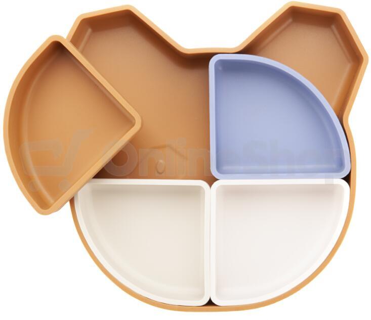 Silikonový dělený talíř Kidnort Retter 4v1 tmavý
