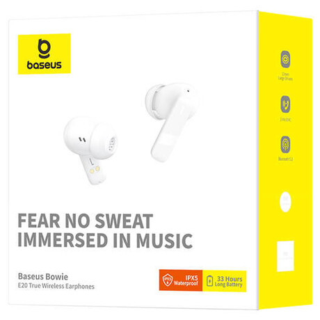 Bluetooth sluchátka Baseus Bowie E20 bílá