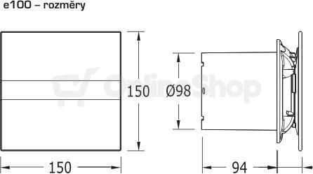 Axiální ventilátor Cata e120 GB, černý