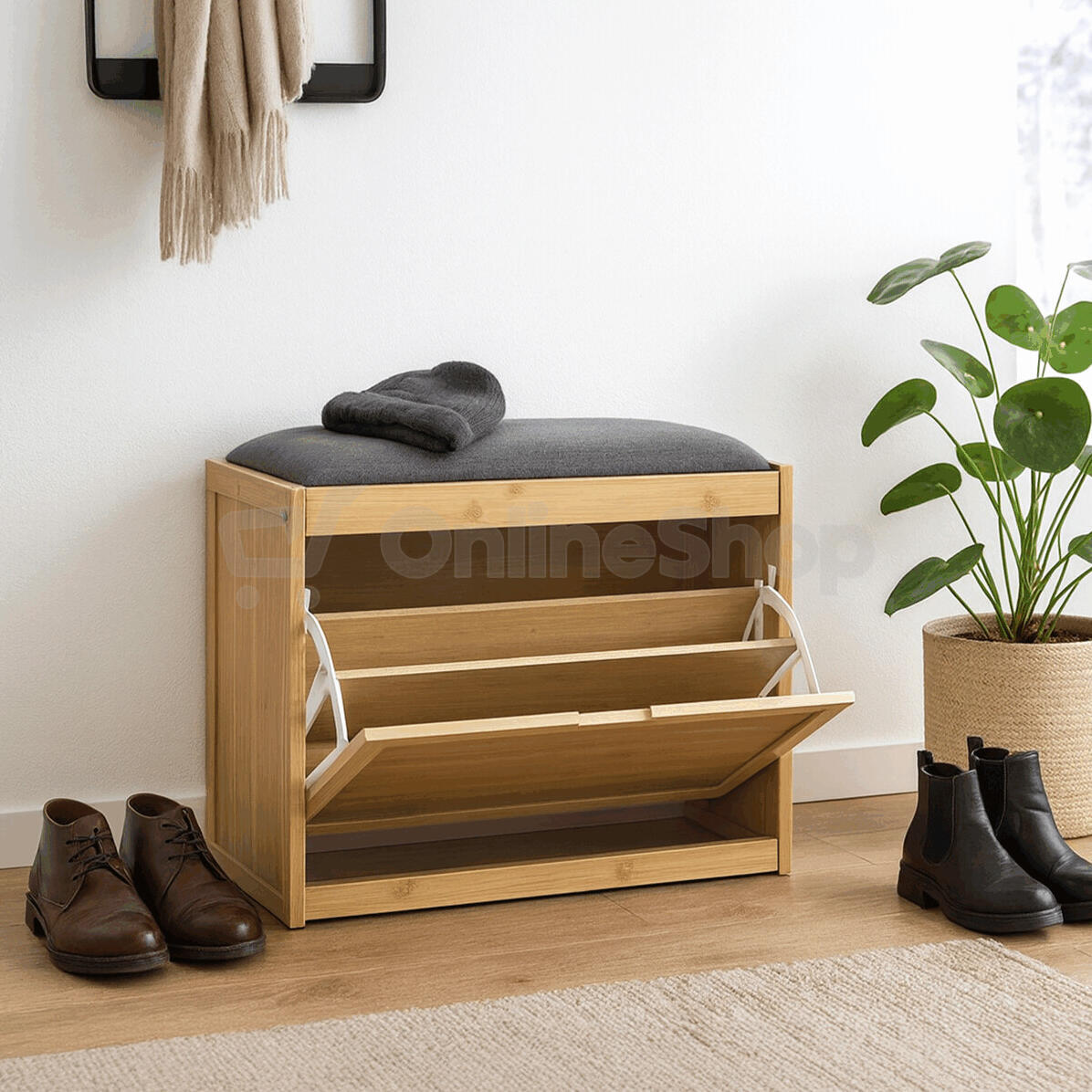 Botník, bambus, přírodní, DR-N1014 GREY2 Autronic