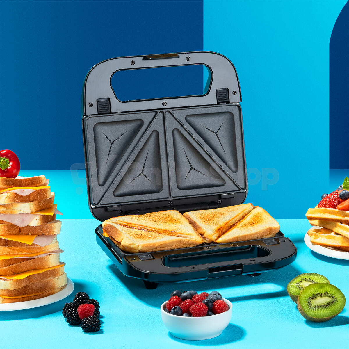 Sendvičovač Niceboy ION Snacker S3 Stainless Steel, černý