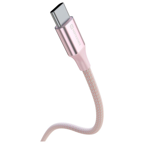 DATOVÝ KABEL SWISSTEN TEXTILE II USB / USB-C 1,5 M RŮŽOVÝ