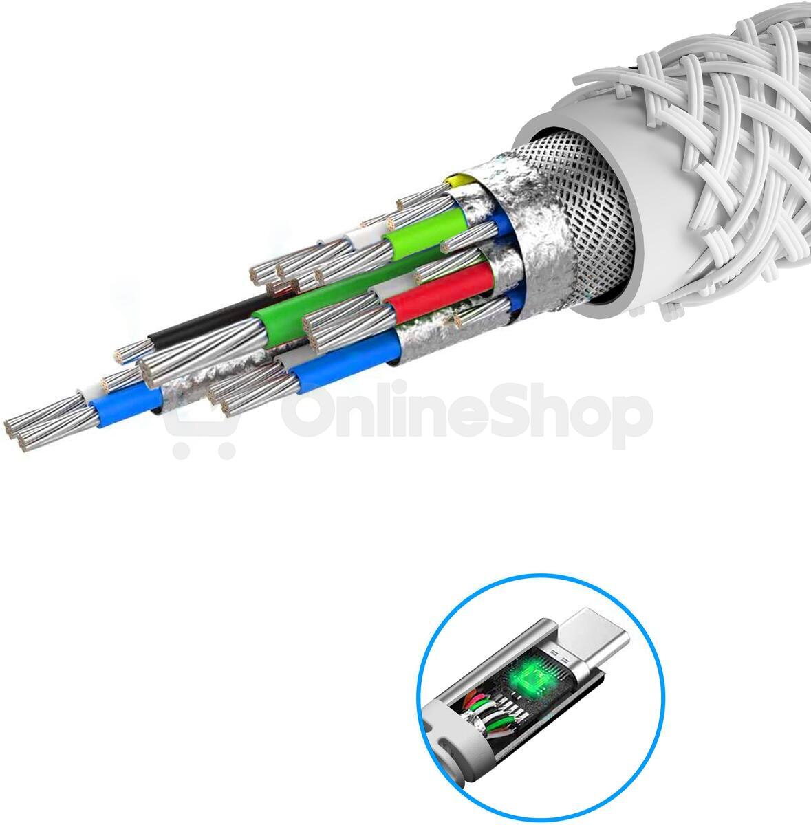 DATOVÝ KABEL SWISSTEN ARAMID REINFORCED USB / USB-C 1,5 M BÍLÝ