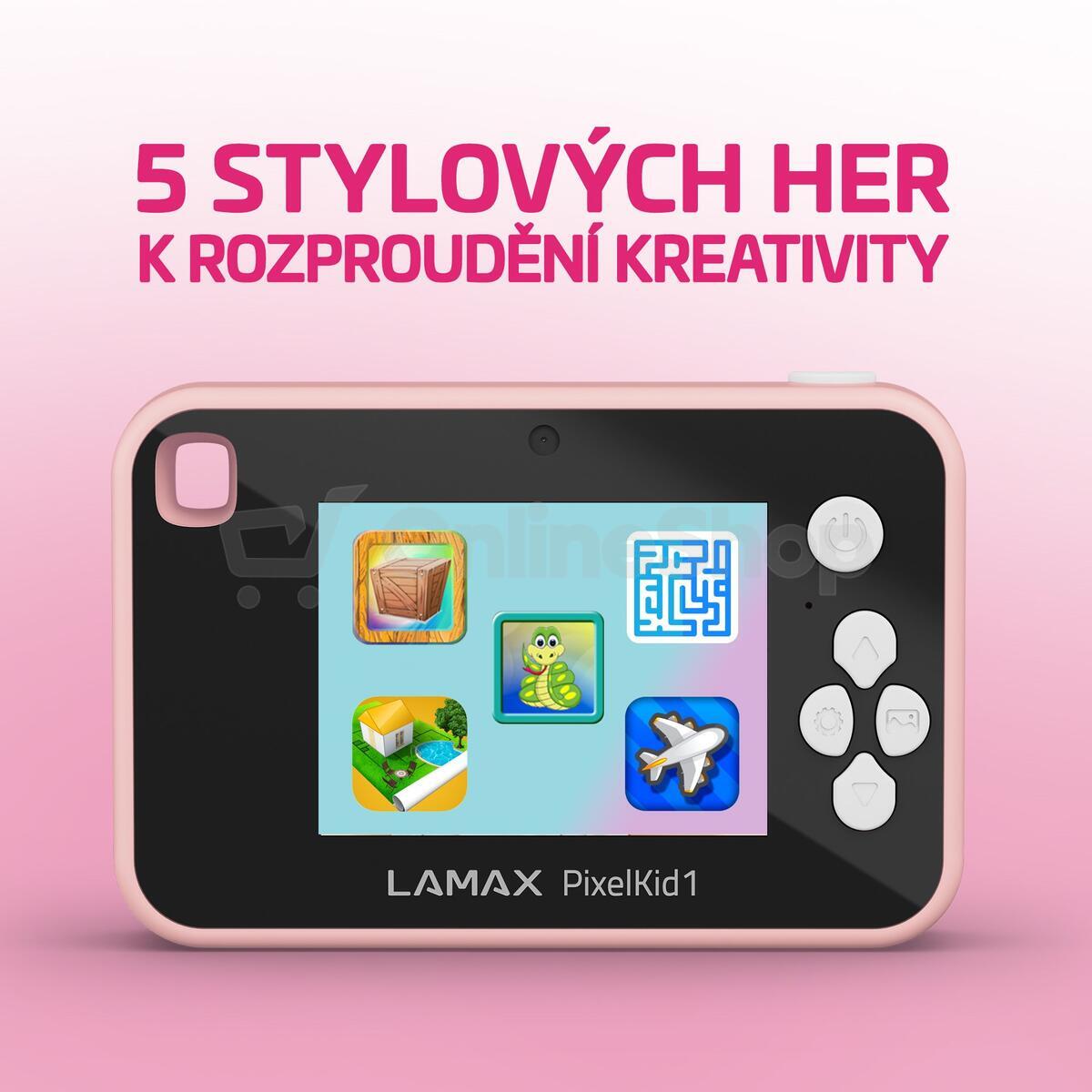 Dětský fotoaparát LAMAX PixelKid1, růžový