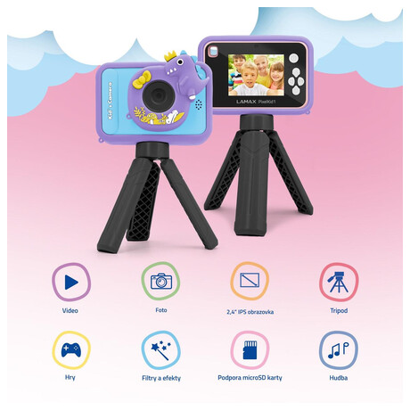 Dětský fotoaparát LAMAX PixelKid1, růžový