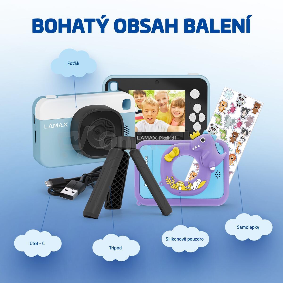 Dětský fotoaparát LAMAX PixelKid1, modrý