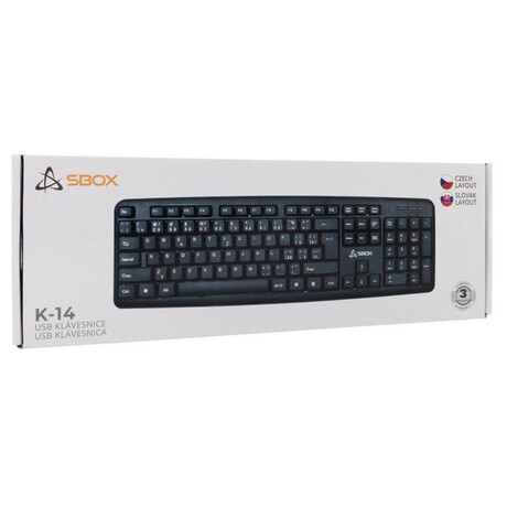 SBOX membrnov klvesnice, CZ/SK, ern/ed (K-14 CZ/SK) (K-14SK/CZ)