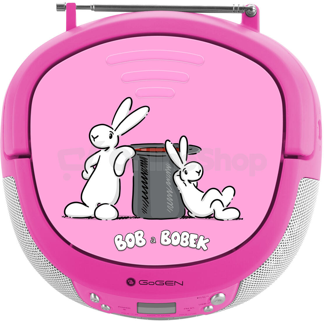 Radiopřijímač s CD GoGEN BOB A BOBEK PŘEHRÁVAČ, růžový