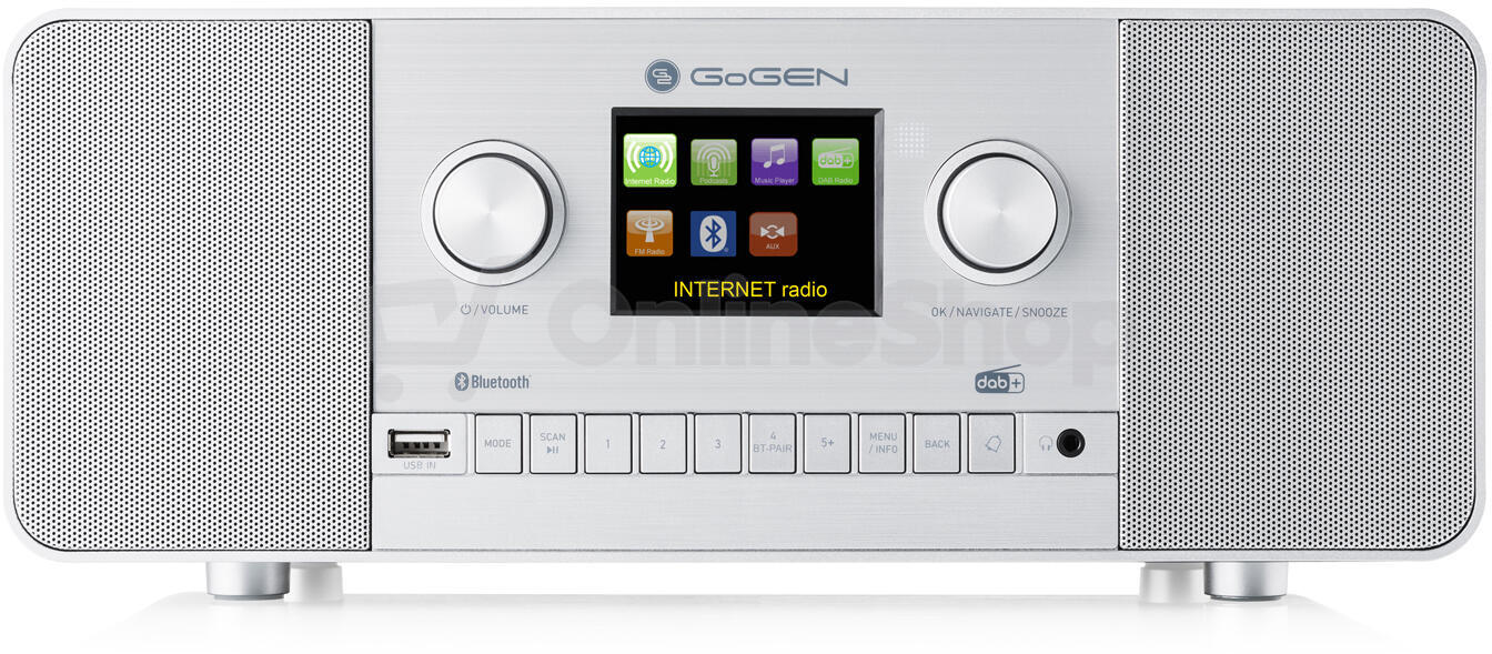 Internetové rádio s DAB+ GoGEN IR 257 BTDAB, hnědá/stříbrná
