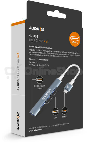 USB-C Hub Aligator 4x USB