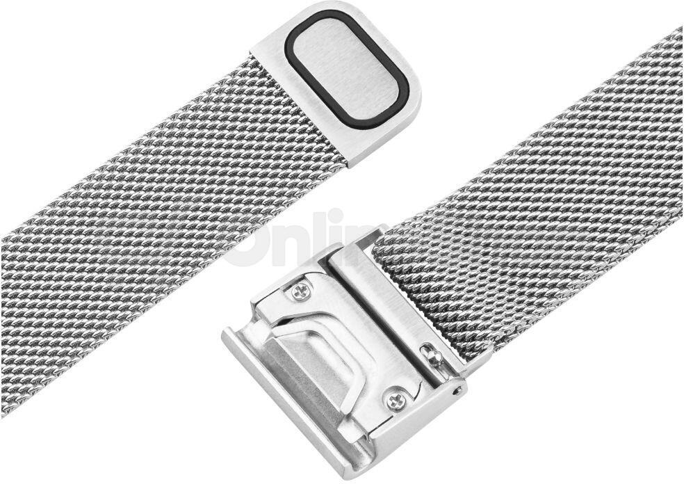 Síťovaný nerezový řemínek FIXED Mesh Strap pro Garmin QuickFit 20mm, stříbrný