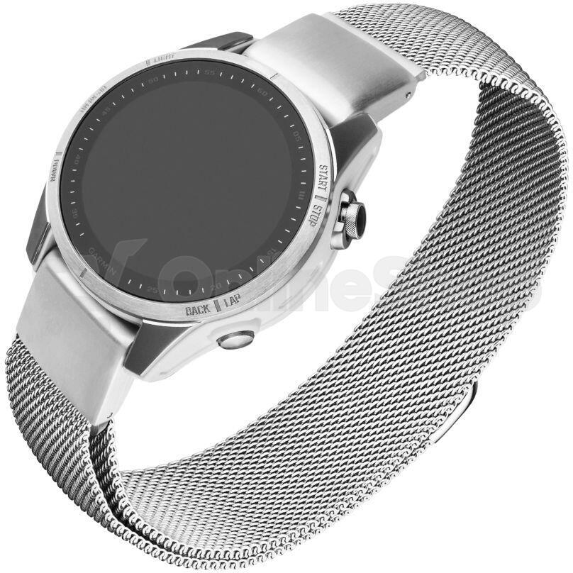 Síťovaný nerezový řemínek FIXED Mesh Strap pro Garmin QuickFit 20mm, stříbrný
