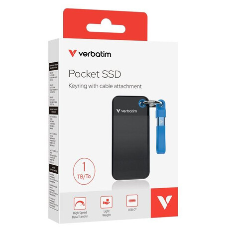 Verbatim Pocket SSD 1TB USB 3.2 Gen 2, externí Solid State Drive, černá/modrá (32191)
