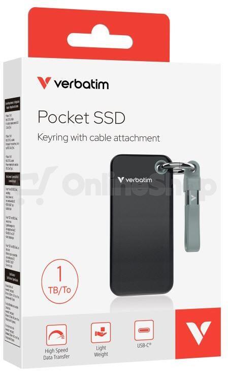 Verbatim Pocket SSD 1TB USB 3.2 Gen 2, externí Solid State Drive, černá/šedá (32190)
