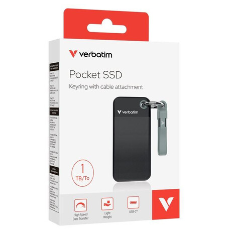 Verbatim Pocket SSD 1TB USB 3.2 Gen 2, extern Solid State Drive, ern/ed (32190)