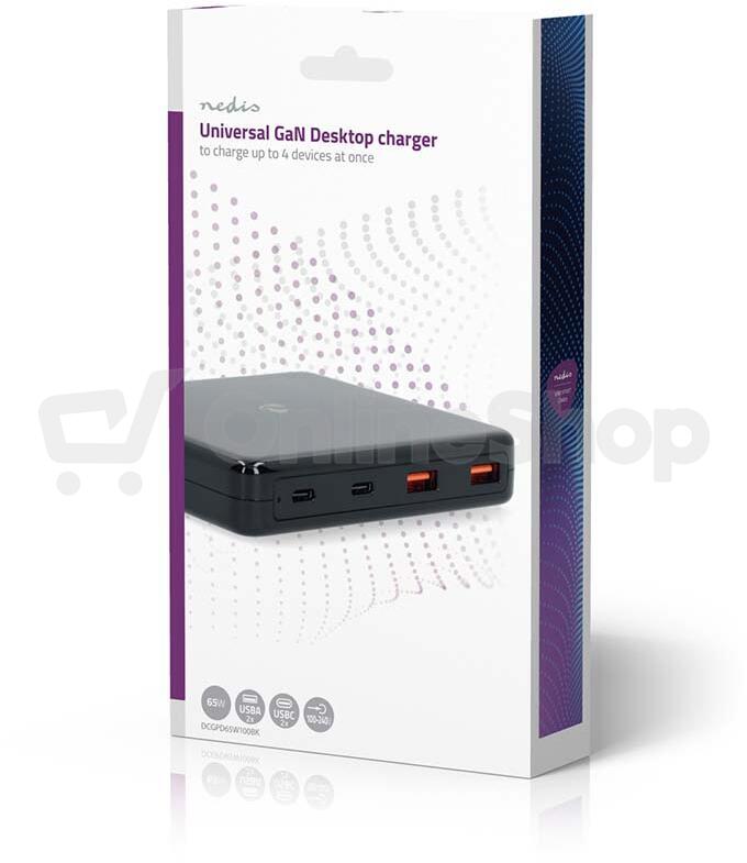 Stolní Nabíječka NEDIS DCGPD65W100BK
