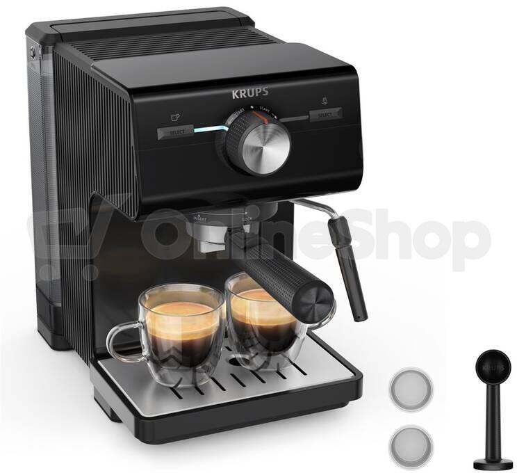 Pákový kávovar Krups Authentic XP381810, černý
