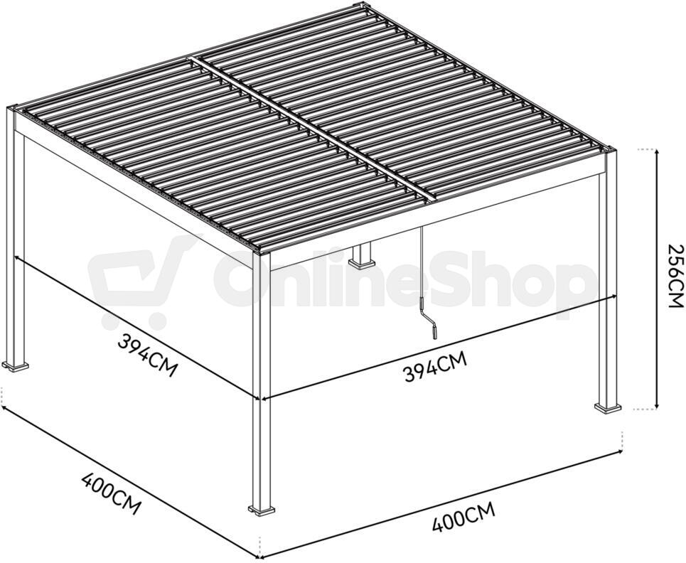 Bioklimatická pergola ROJA INTRO DUO 4x4 m, hliník