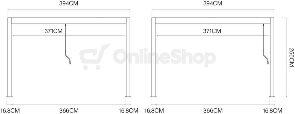 Bioklimatická pergola ROJA INTRO DUO 4x4 m, hliník