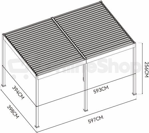 Bioklimatická pergola ROJA INTRO DUO 6 × 4 m, antracit