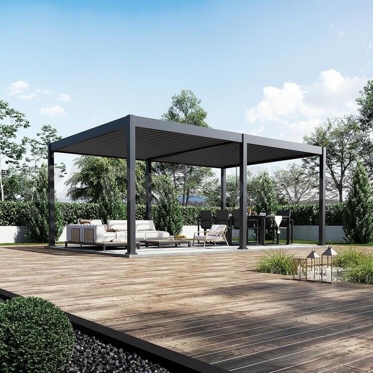 Bioklimatická pergola ROJA INTRO DUO 6 × 4 m, antracit