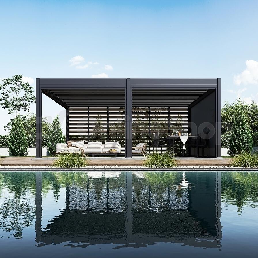 Bioklimatická pergola ROJA INTRO DUO 6 × 4 m, antracit