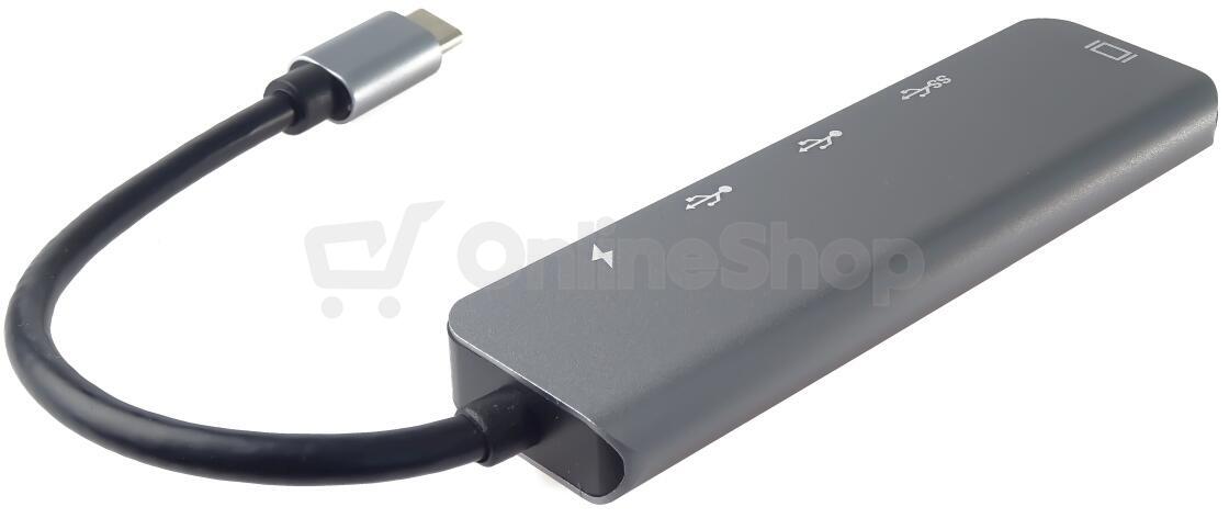 PremiumCord USB-C na HDMI + USB3.0 + 2x USB2.0 + PD(power delivery) adaptér (ku31dock15)