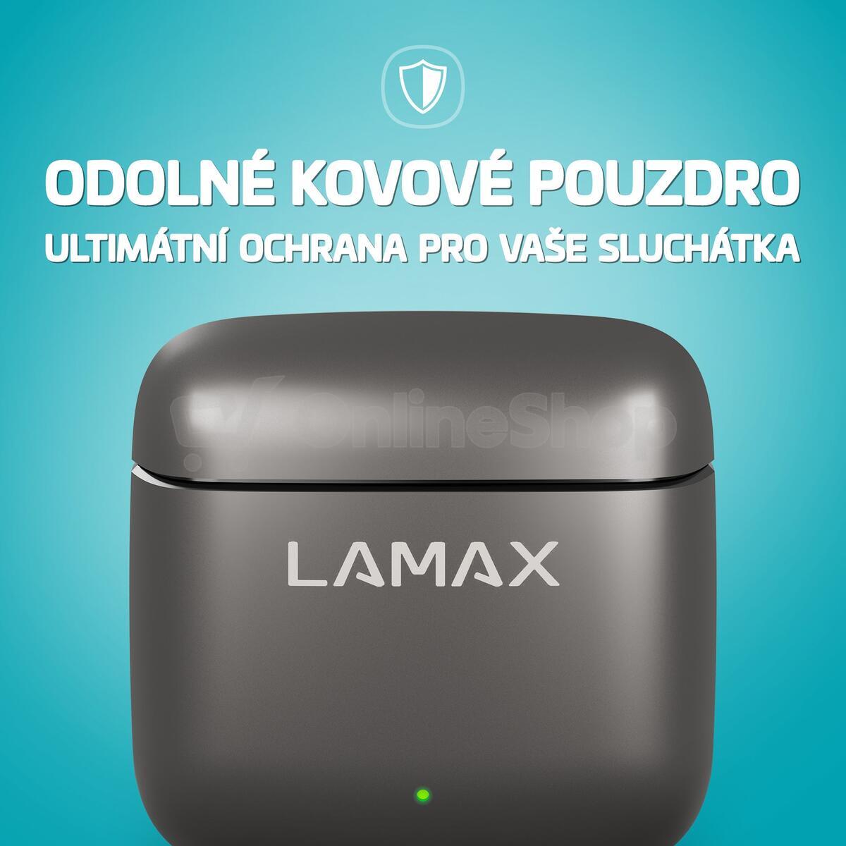 Bezdrátová sluchátka LAMAX SteelDots3 ANC, černé