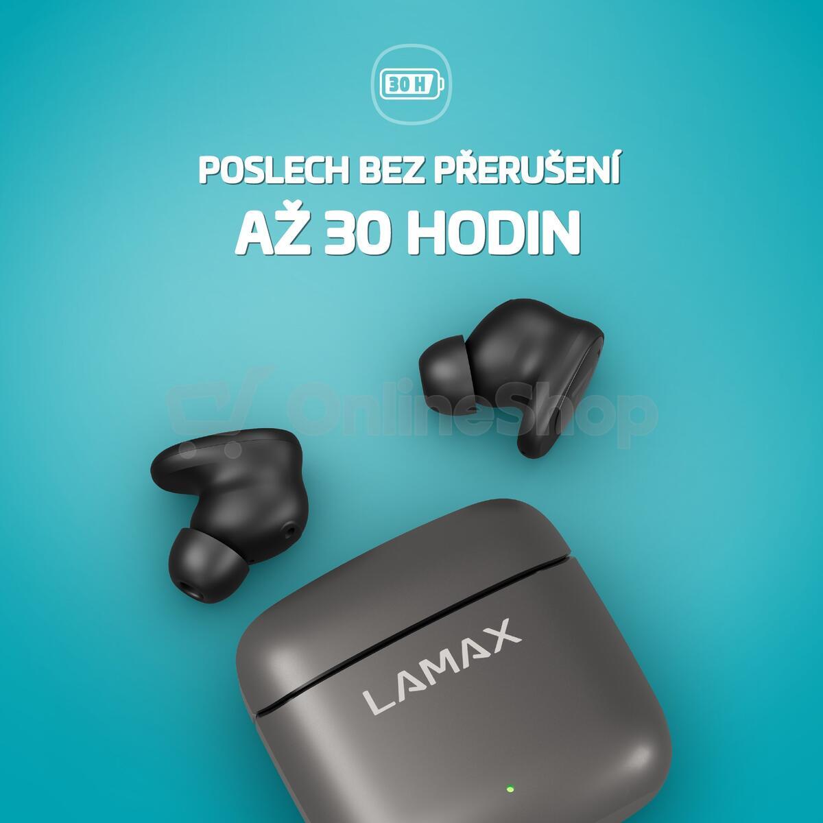 Bezdrátová sluchátka LAMAX SteelDots3 ANC, černé