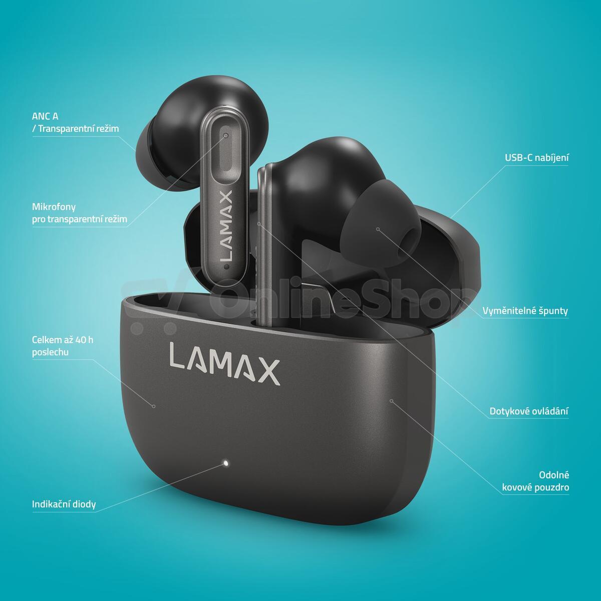 Bezdrátová sluchátka LAMAX SteelClips1 ANC