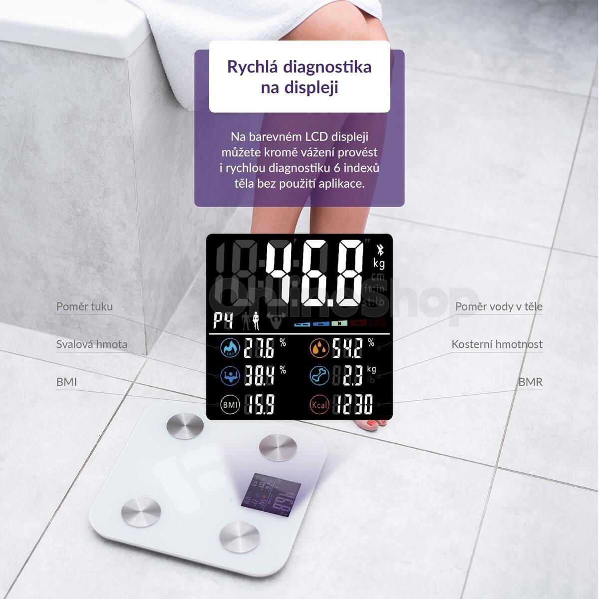 Osobní váha TrueLife FitShape S6 BT, bílá