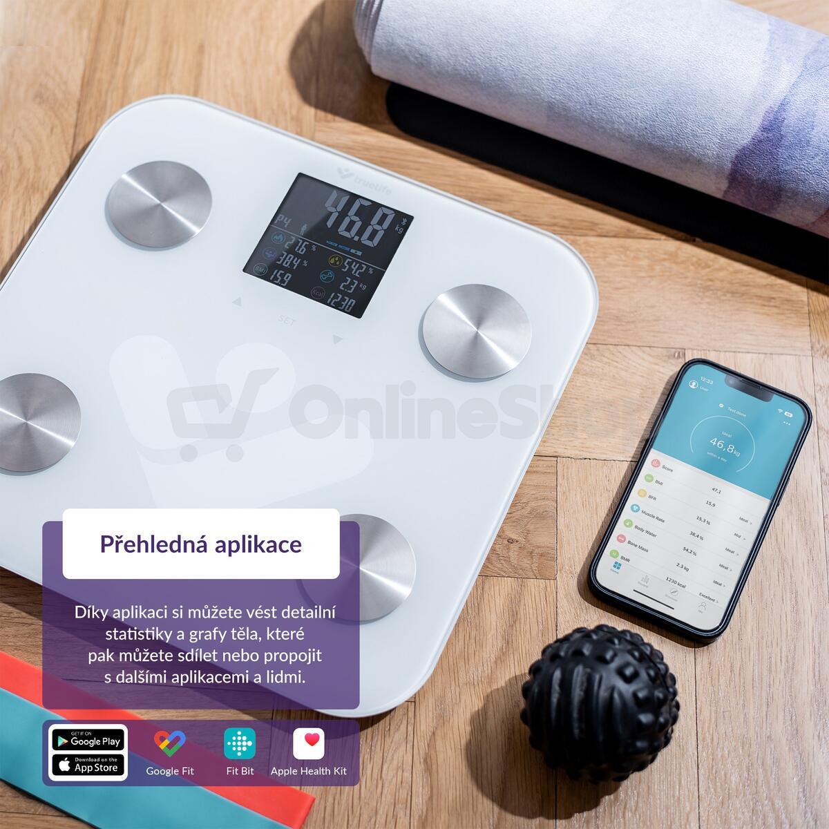 Osobní váha TrueLife FitShape S6 BT, bílá