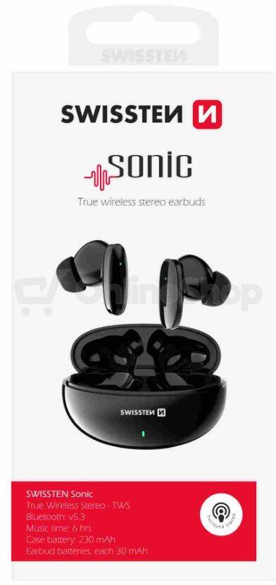 BLUETOOTH TWS SLUCHÁTKA SWISSTEN SONIC ČERNÁ