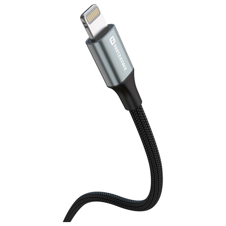 DATOVÝ KABEL SWISSTEN TEXTILE II USB-C / LIGHTNING 1,5 M ČERNÝ