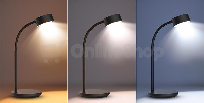 Solight LED stolní lampička, 4,5W, 300lm, 3CCT, černá, podstavec
