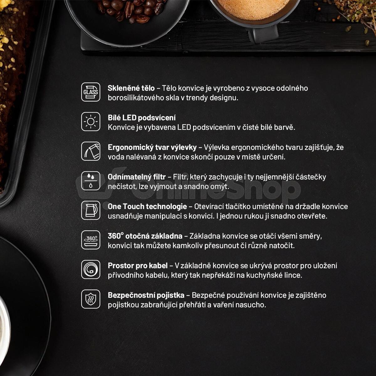 Rychlovarná konvice Lauben 17GG, skleněná