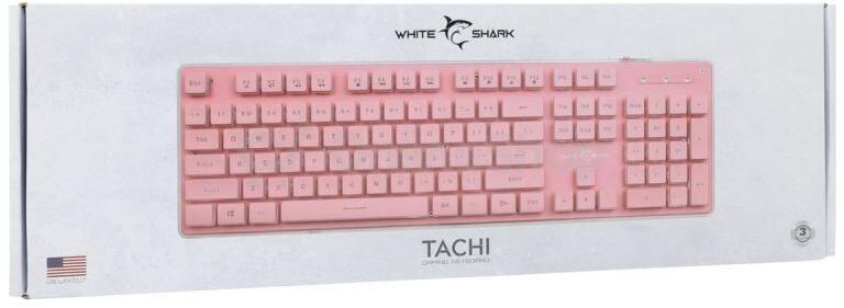 Herní membránová klávesnice White Shark TACHI GK-003441, růžová